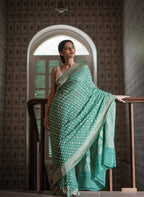 Georgette silk butta design saree with banarasi work