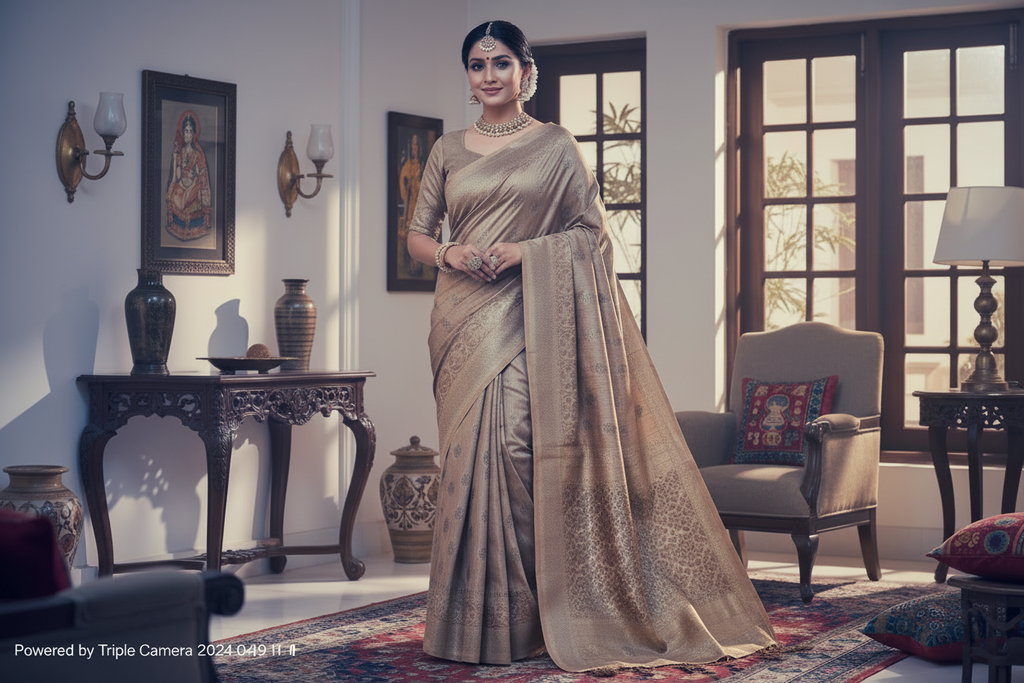 Baswada Silk Bhagalpuri Saree with Embroidery Work