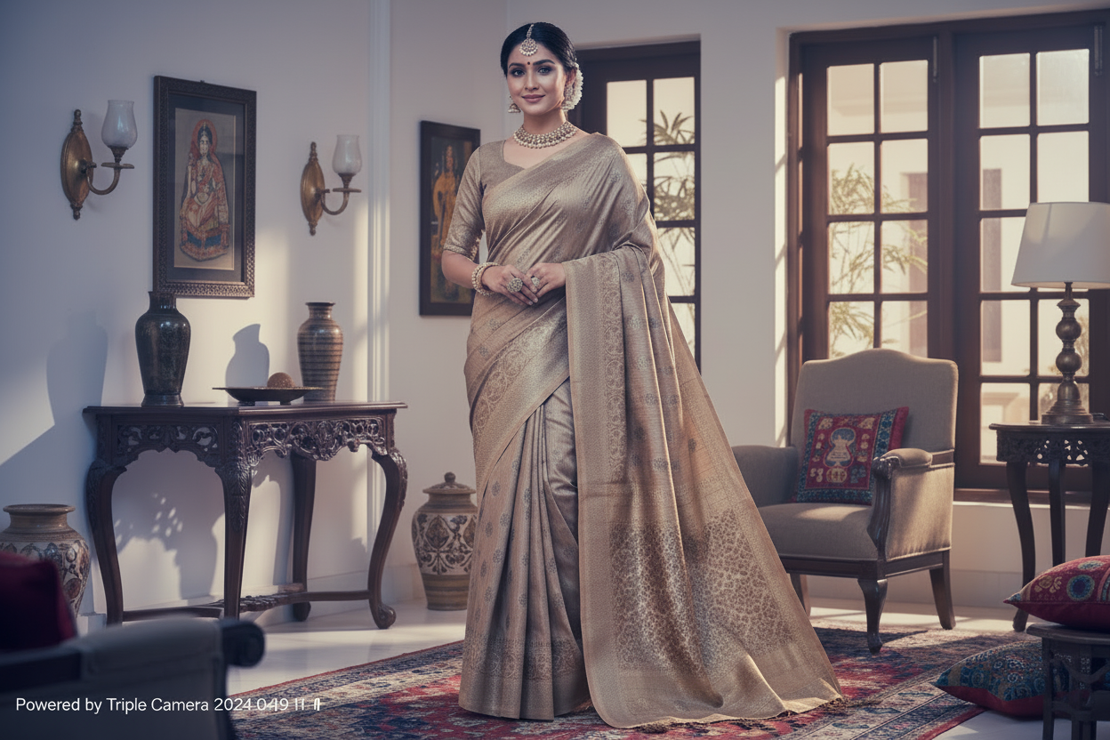 Baswada Silk Bhagalpuri Saree with Embroidery Work