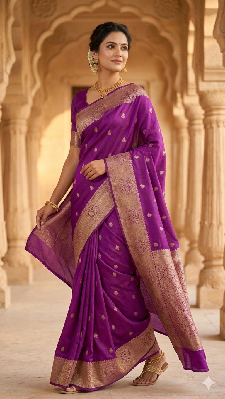 Banarasi Silk Saree with floral design