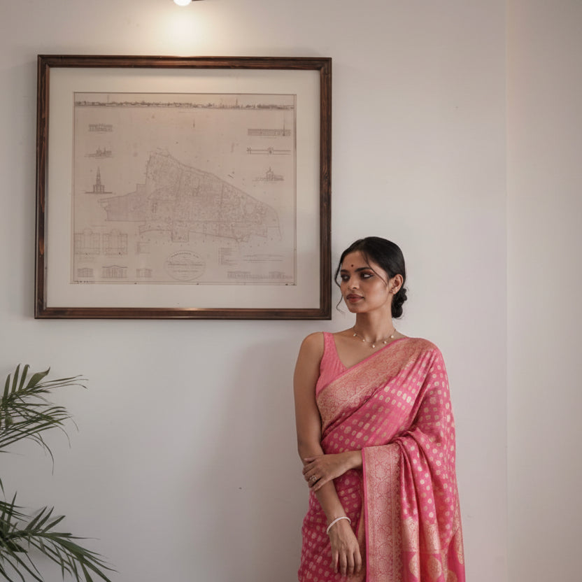 Pink saree