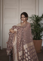 Georgette silk butta design saree with banarasi work