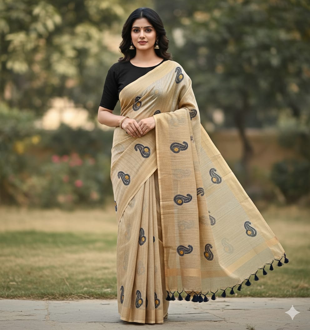 Baswada Silk Bhagalpuri Saree with Embroidery Work