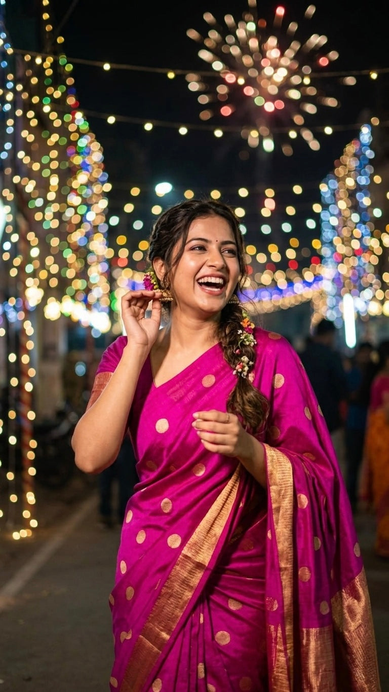 Banarasi Saree with versatile coin butti design