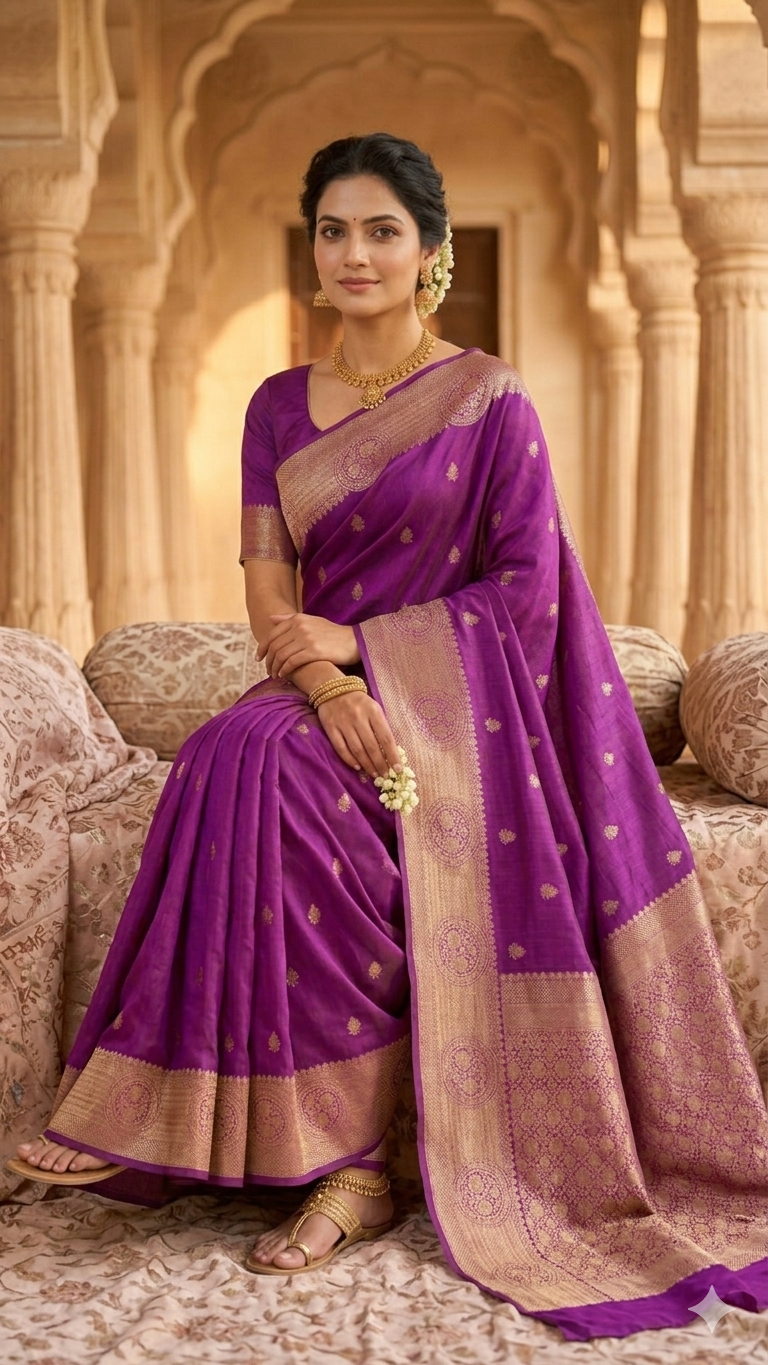 Banarasi Silk Saree with floral design
