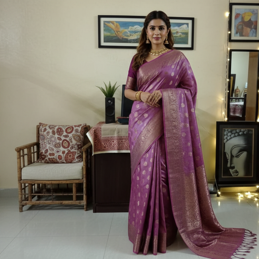 Baswada Silk Bhagalpuri Saree with Embroidery Work