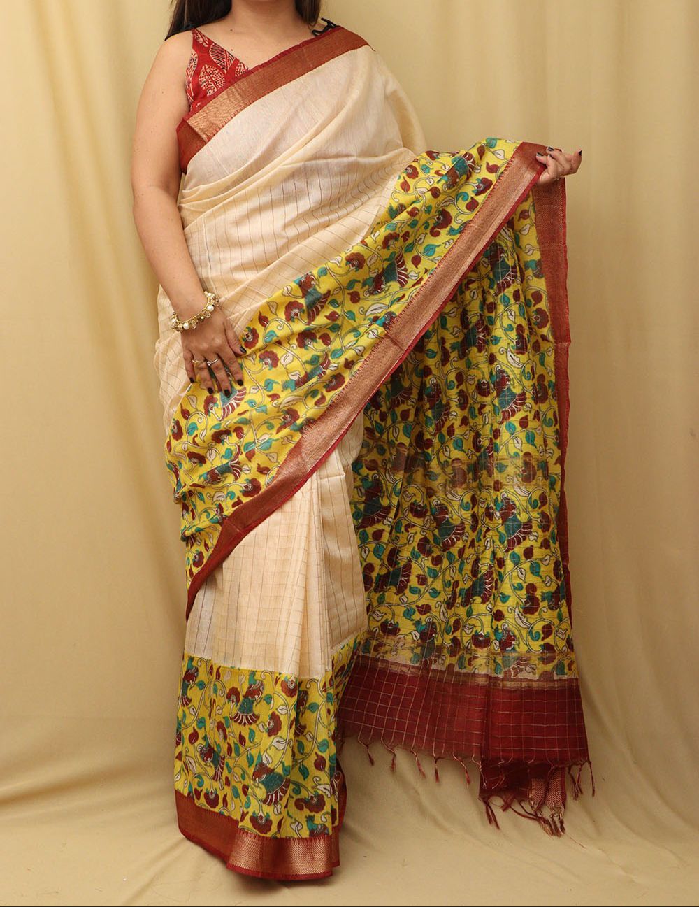 Kota silk mangalgiri kalamkari print