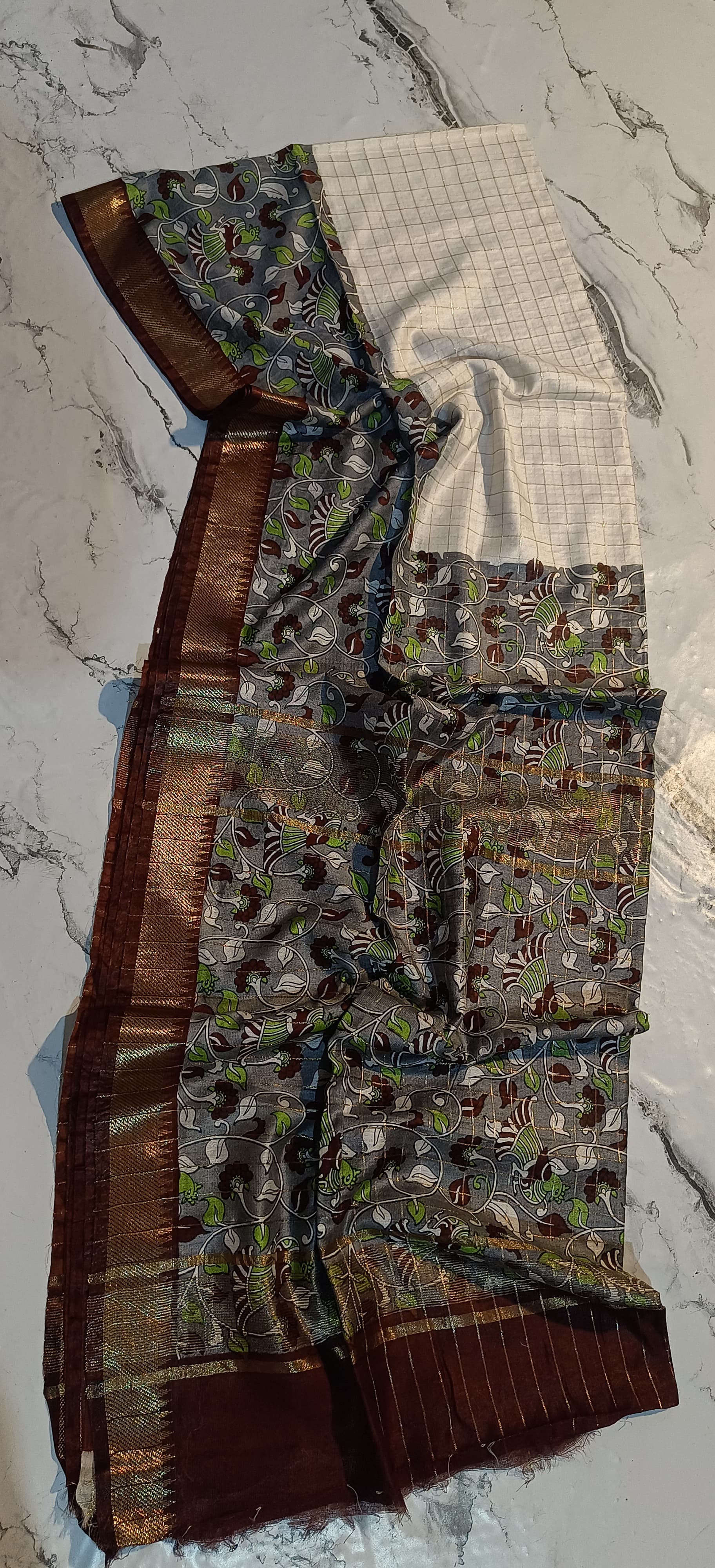 Kota silk mangalgiri kalamkari print