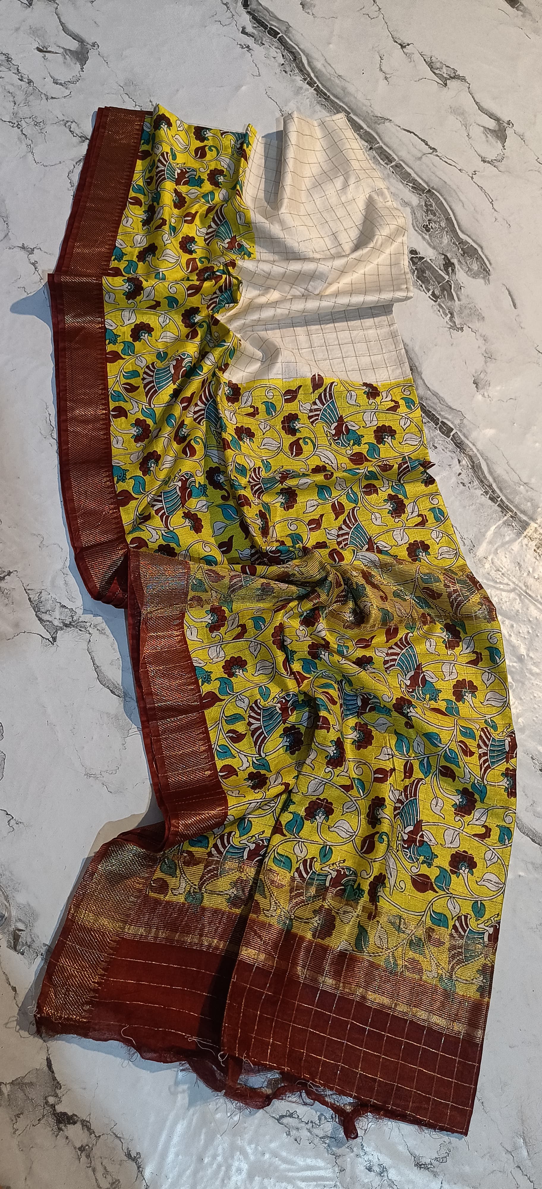 Kota silk mangalgiri kalamkari print