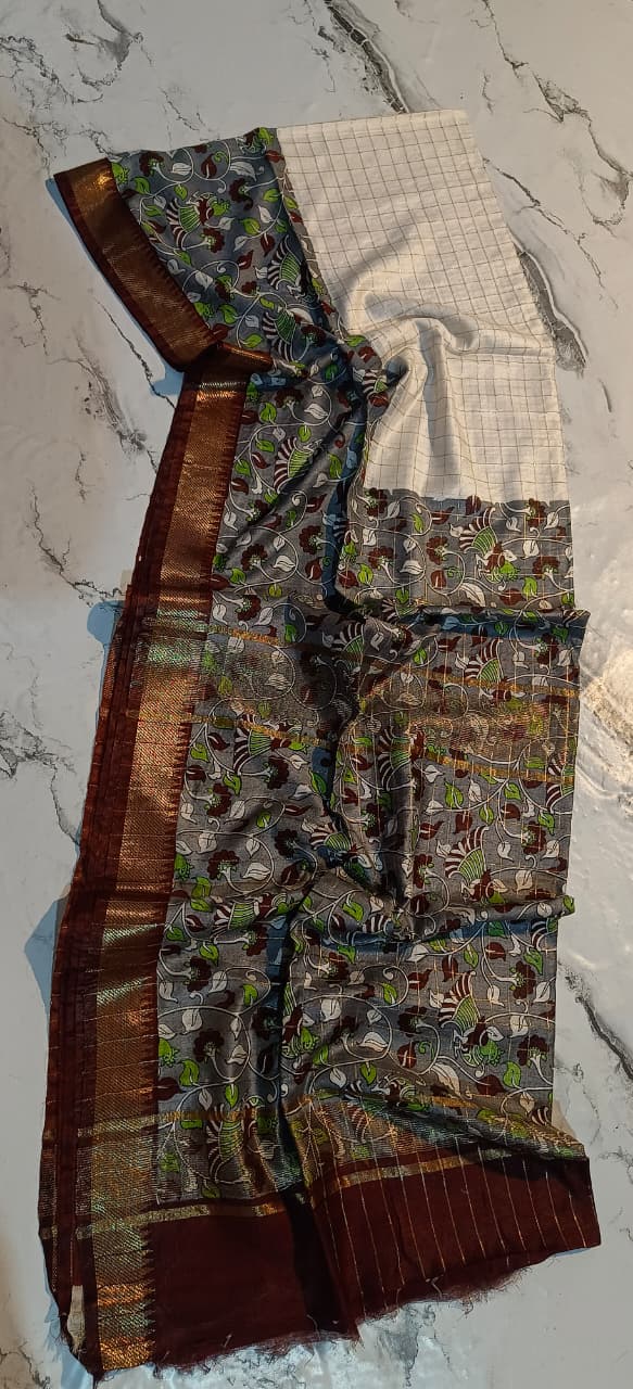 Kota silk mangalgiri kalamkari print