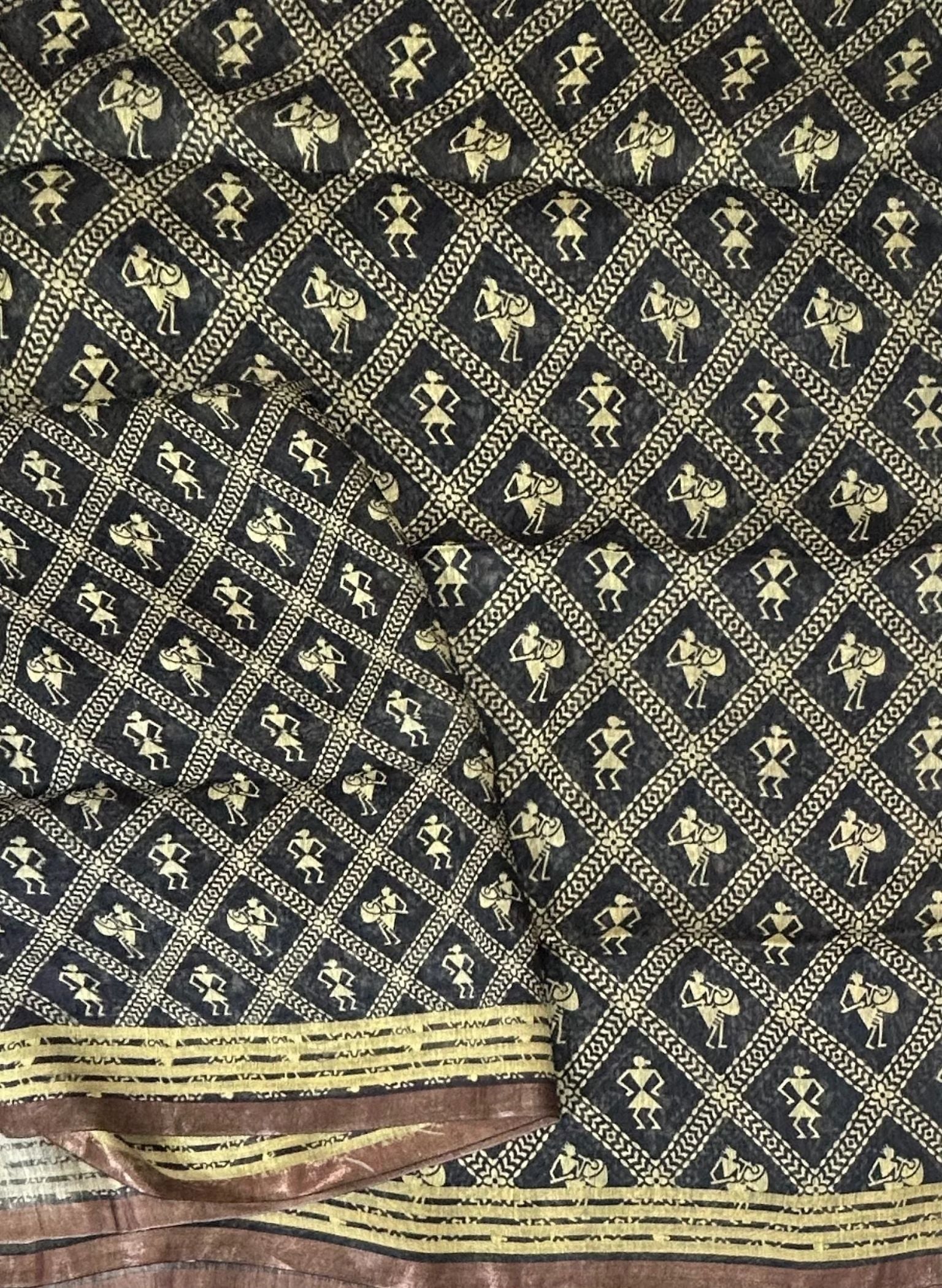 Premium Black pure linen saree